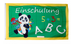 Flagge Einschulung Schulanfang Panda