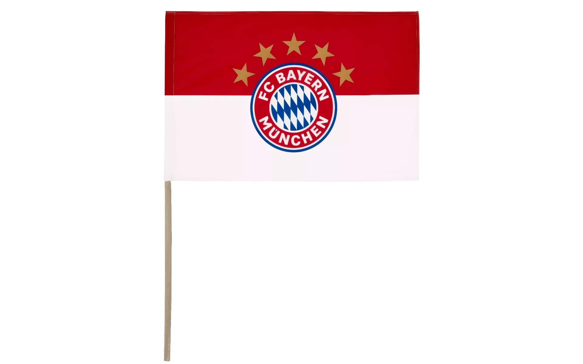 Stockflagge FC Bayern München Logo 5 Sterne - 60 x 90 cm 